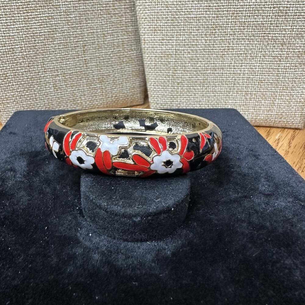 Sequin Nordstrom Multicolor Gold Tone Statement Enamel Bangle Bracelet # 456